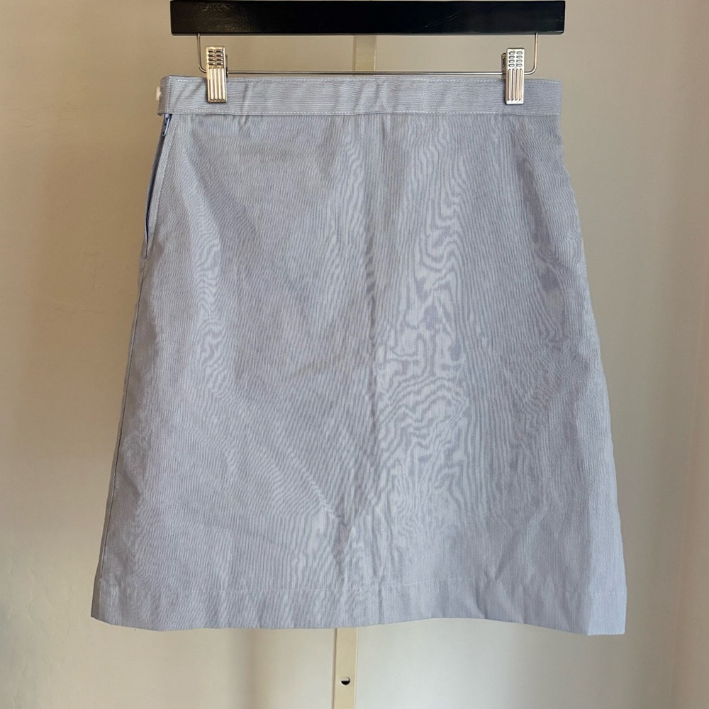 Lands End Kids Blue White Striped A-Line Adjustable Waist Lined Skirt, 12 Girls - Picture 1 of 8